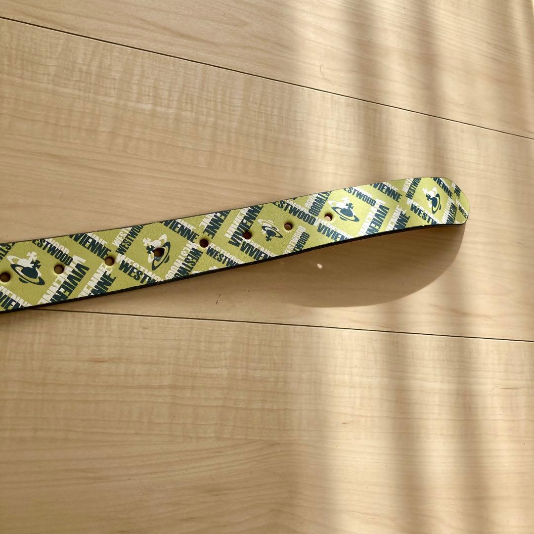 【タグ付き未使用】Vivienne Westwood ベルト グリーン ロゴ