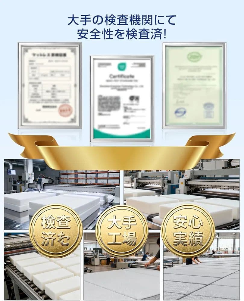 【新品】折りたたみマットレス ダブル 195×140×10cm／グレー 高反発