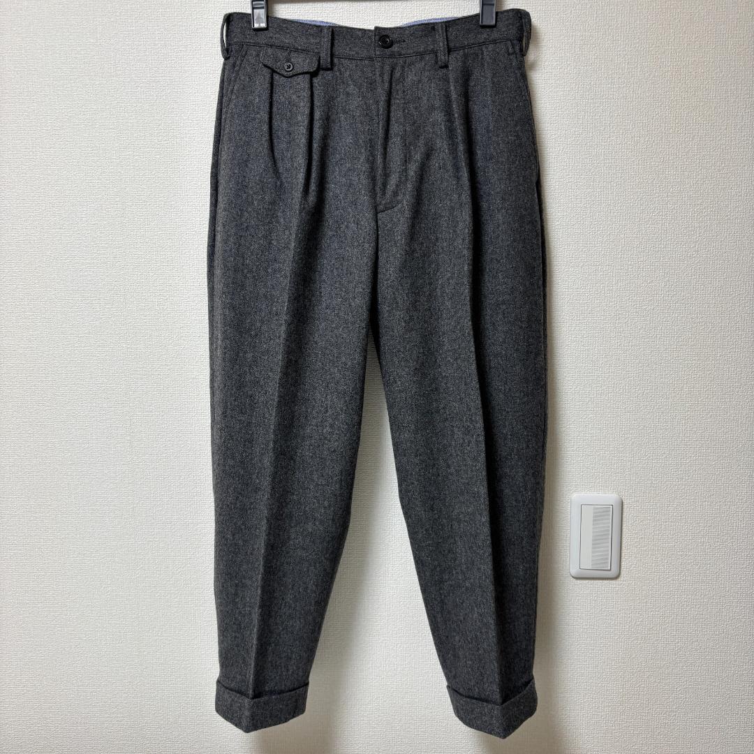 BEAMS PLUS 2プリーツ フランネル トラウザーズ グレー S