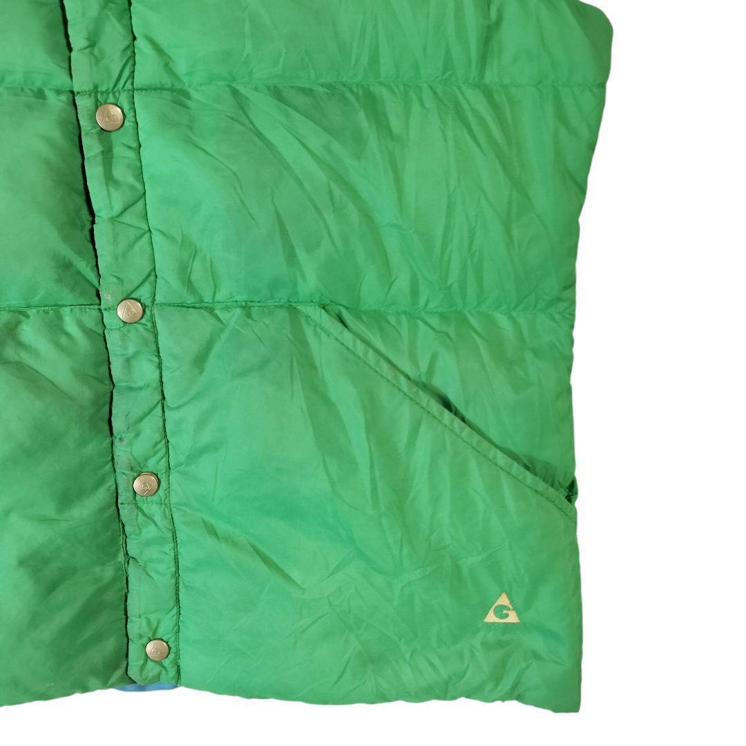 U.S.A製 ジェリー 8os リバーシブルダウンベスト L グリーン/ブルー