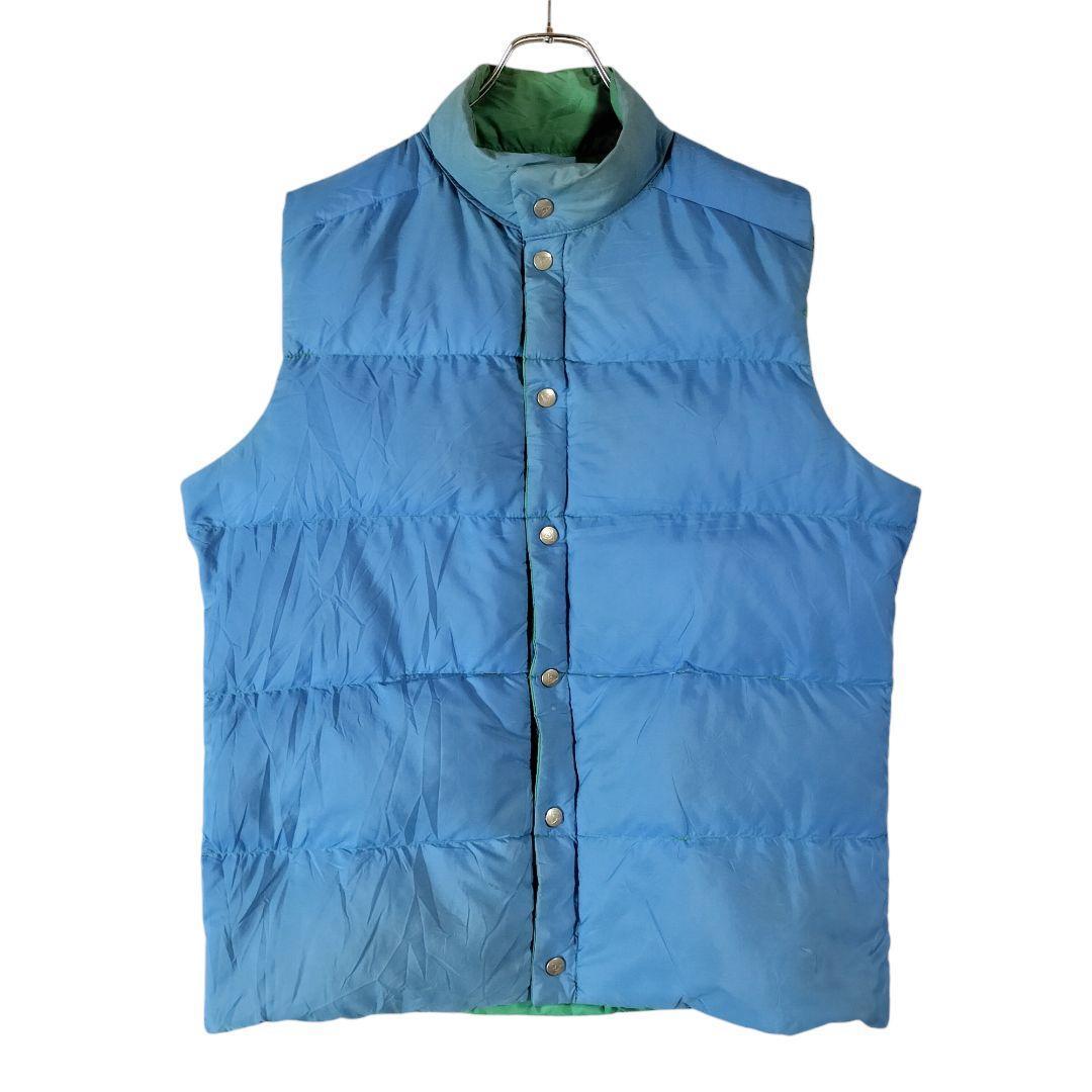 U.S.A製 ジェリー 8os リバーシブルダウンベスト L グリーン/ブルー