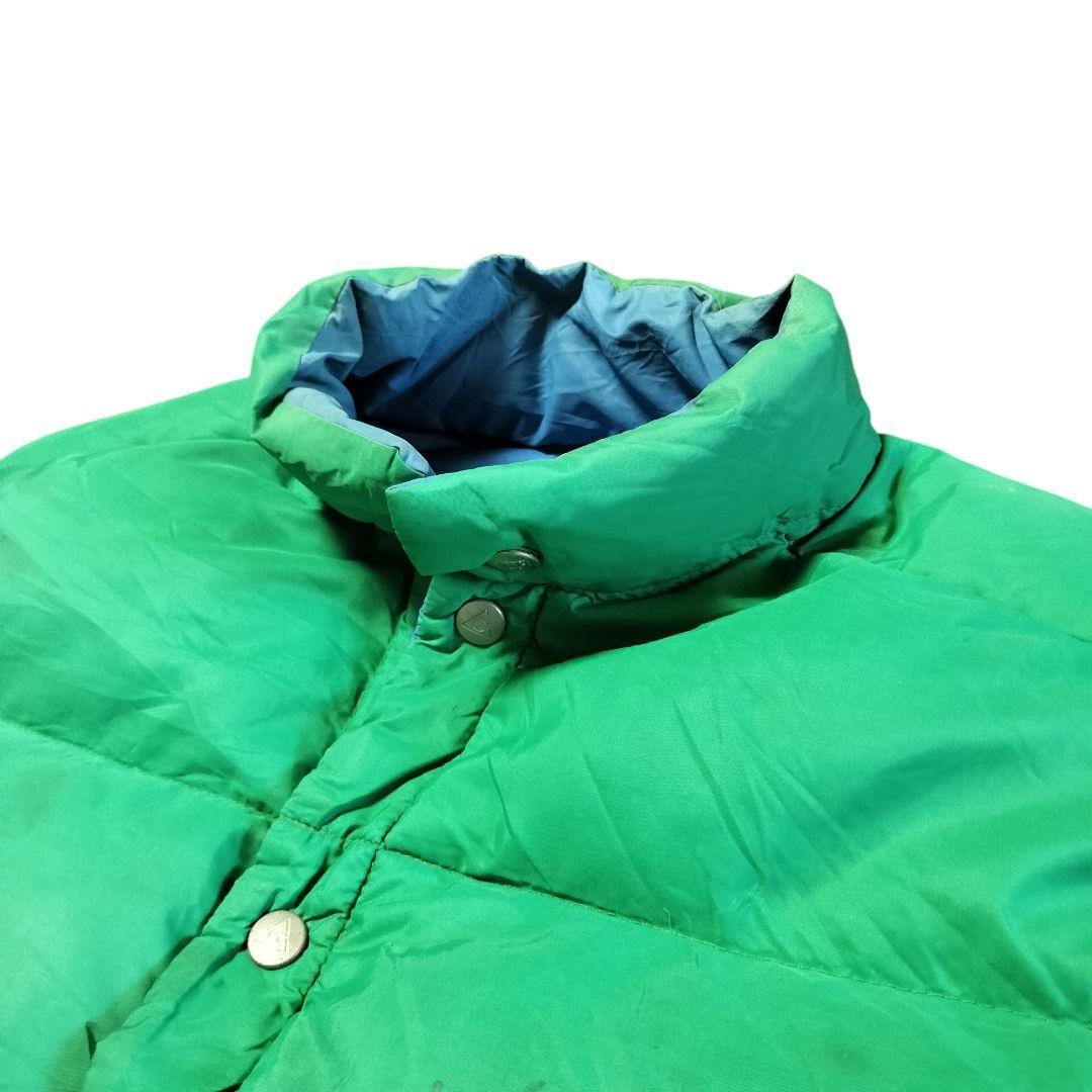 U.S.A製 ジェリー 8os リバーシブルダウンベスト L グリーン/ブルー