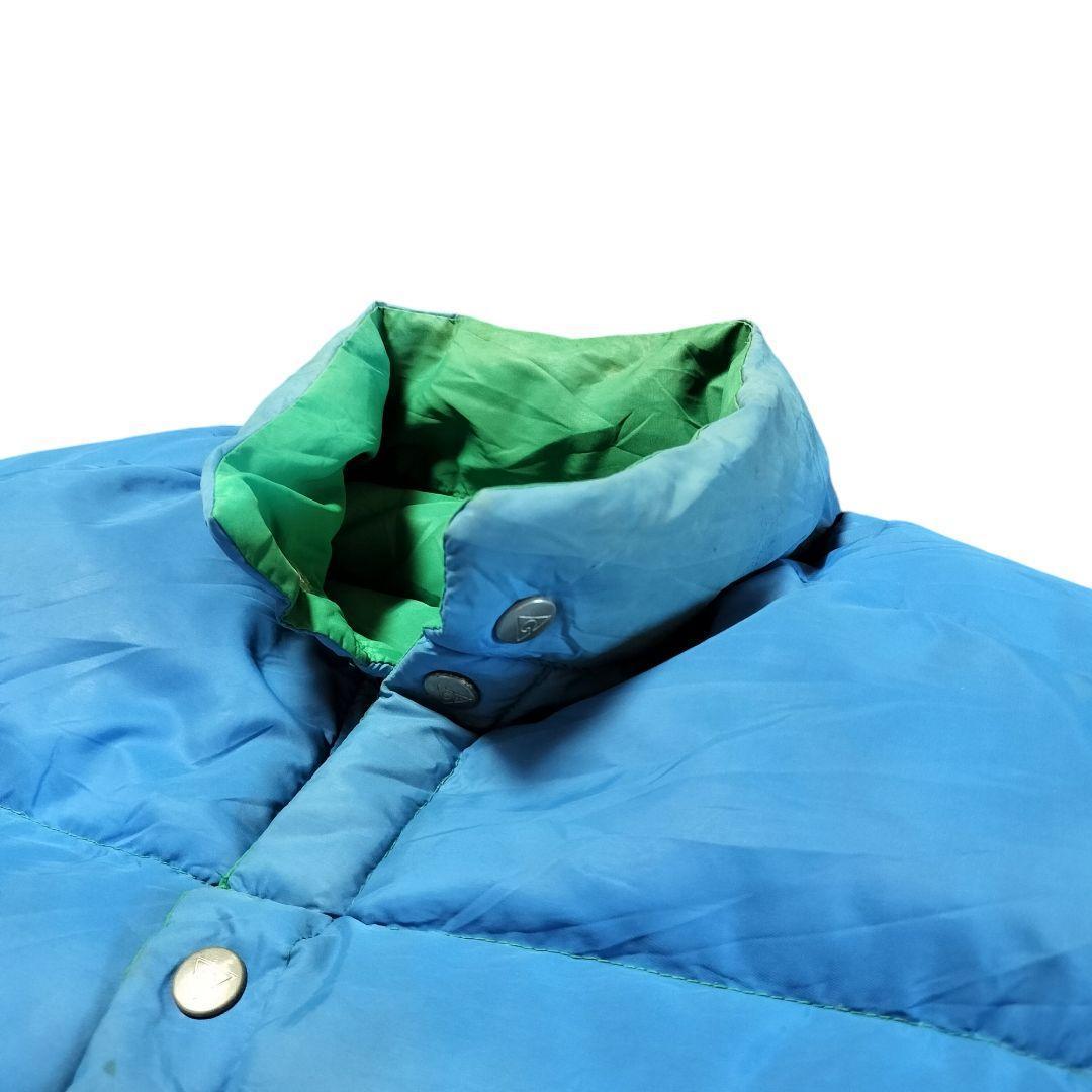 U.S.A製 ジェリー 8os リバーシブルダウンベスト L グリーン/ブルー