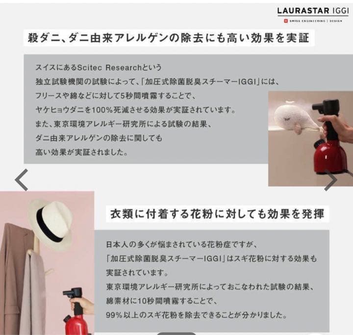 ローラスター 加圧式除菌脱臭スチーマーＩＧＧＩ　IGGIREDJP レッド