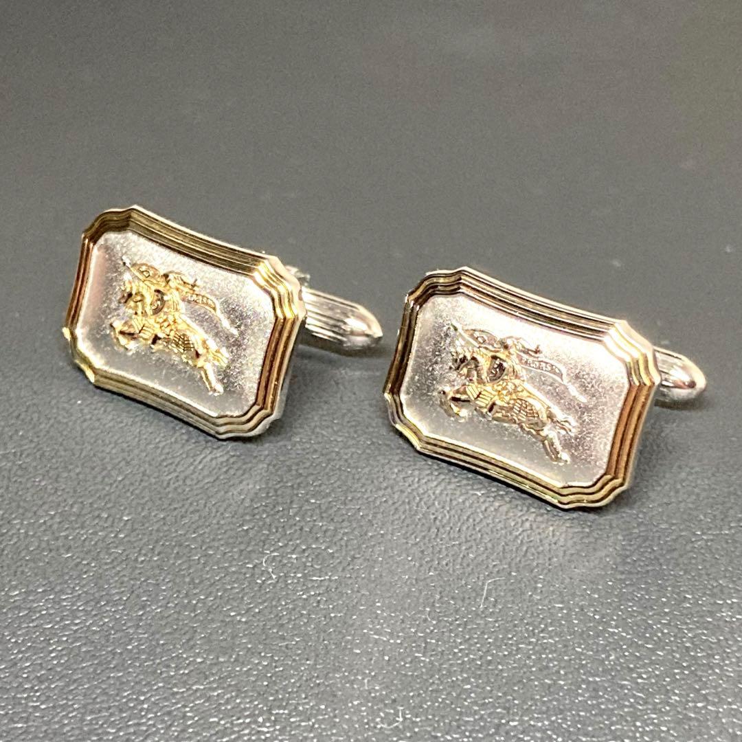 バーバリー カフス　ネクタイピン　シルバー925 ゴールド　ホースロゴ　希少