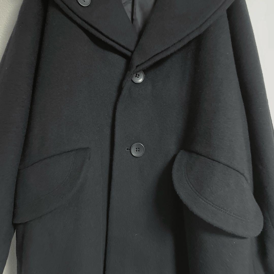 ◆美品◆ CRESCENT　カシミヤ混　Aラインウールコート　黒　M 日本製