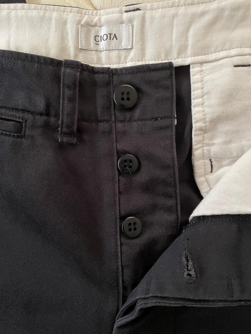 CIOTA スビンコットンウエポンチノパンツ (BLACK) サイズ4