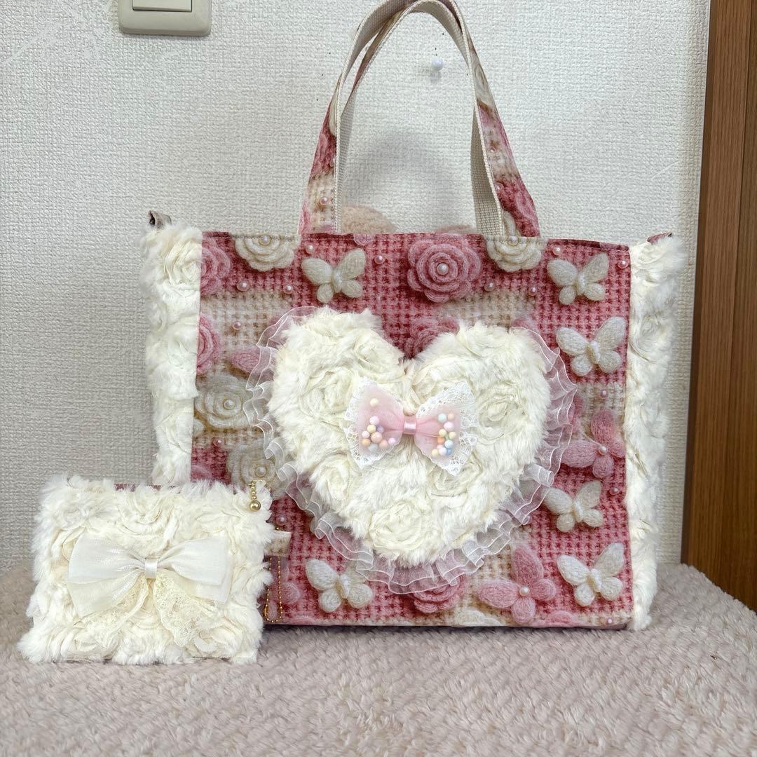 コヤンイサムチョン　ふわモコサンダーちゃん　フリルトート＆ポーチ