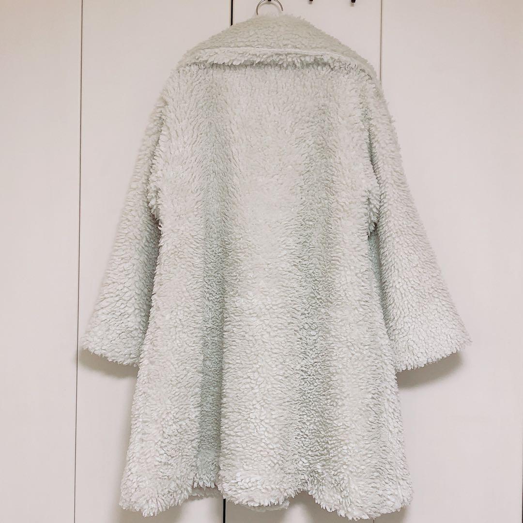 Acka. layered collar boa coat アイボリーsize1