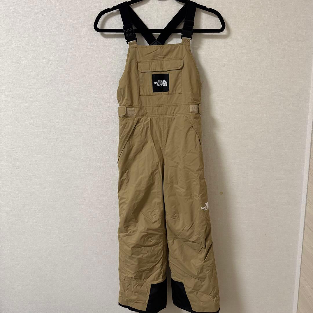 人気】THE NORTH FACE 子ども用スノーサロペット ベージュ130cm
