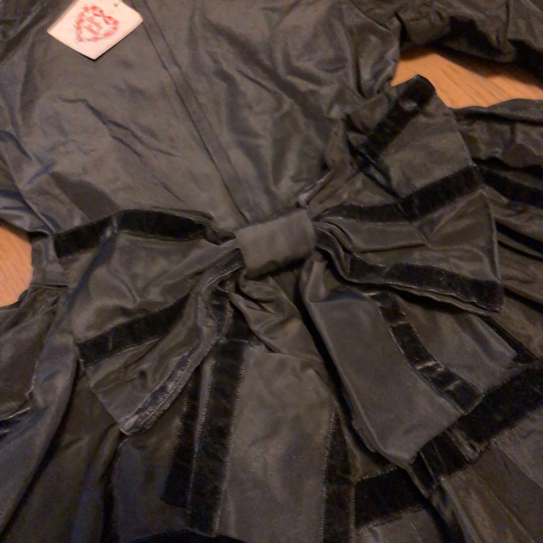 あけちゃん❤︎シャーリーテンプル１３０❤︎黒リボンのワンピース❤︎ペチコート付