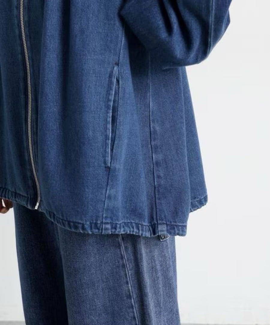 ◯ studio CLIP フリルカラー甘織りデニムシャツブルゾン ◯