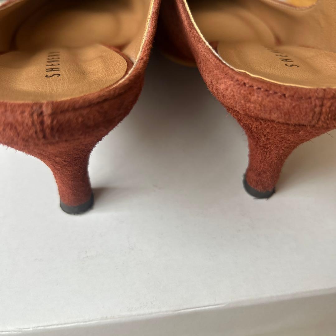 SHENERY ブラウン ポインテッドトゥ ミュール