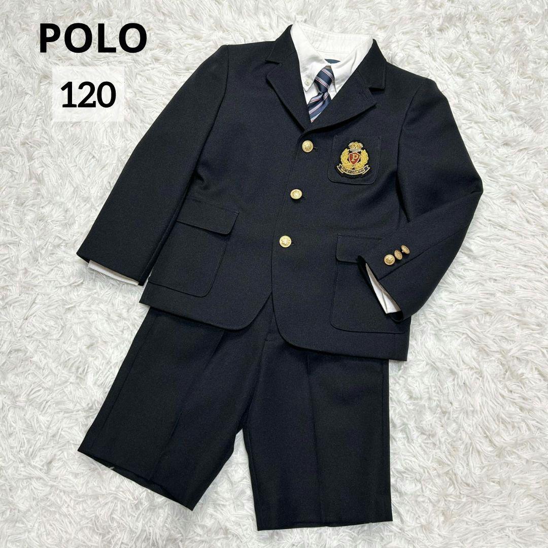 【美品】POLO フォーマル スーツ キッズ 120 卒服 ブラック
