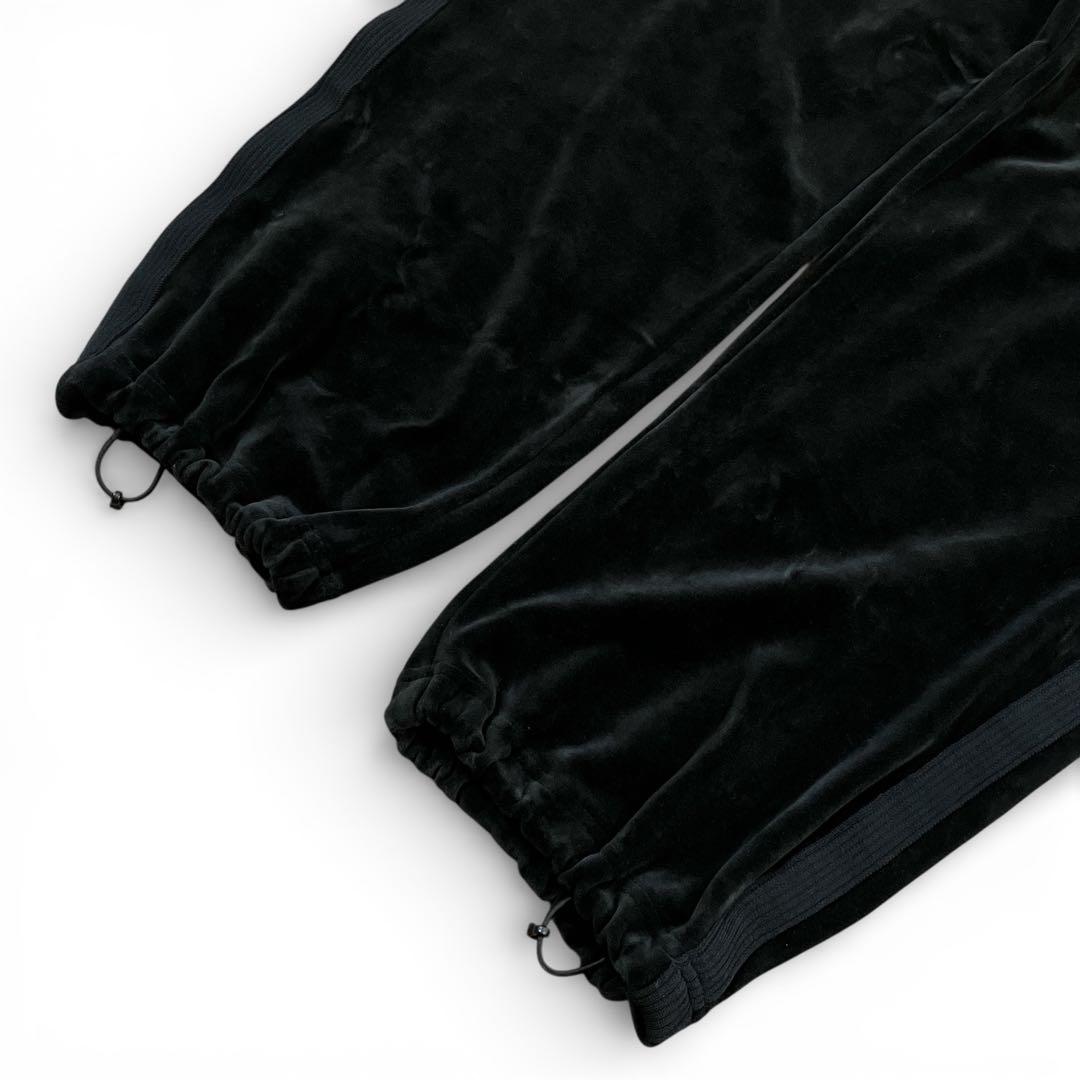 AVIREX ベロア トラックジャケット 黒 セットアップ 上下 ロゴ 刺繍 L