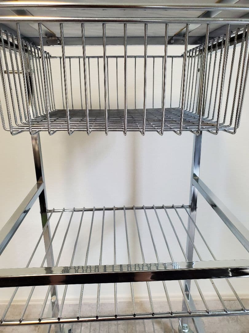 マーブルトップトローリー　大理石天板 スチール製キッチンワゴン　S