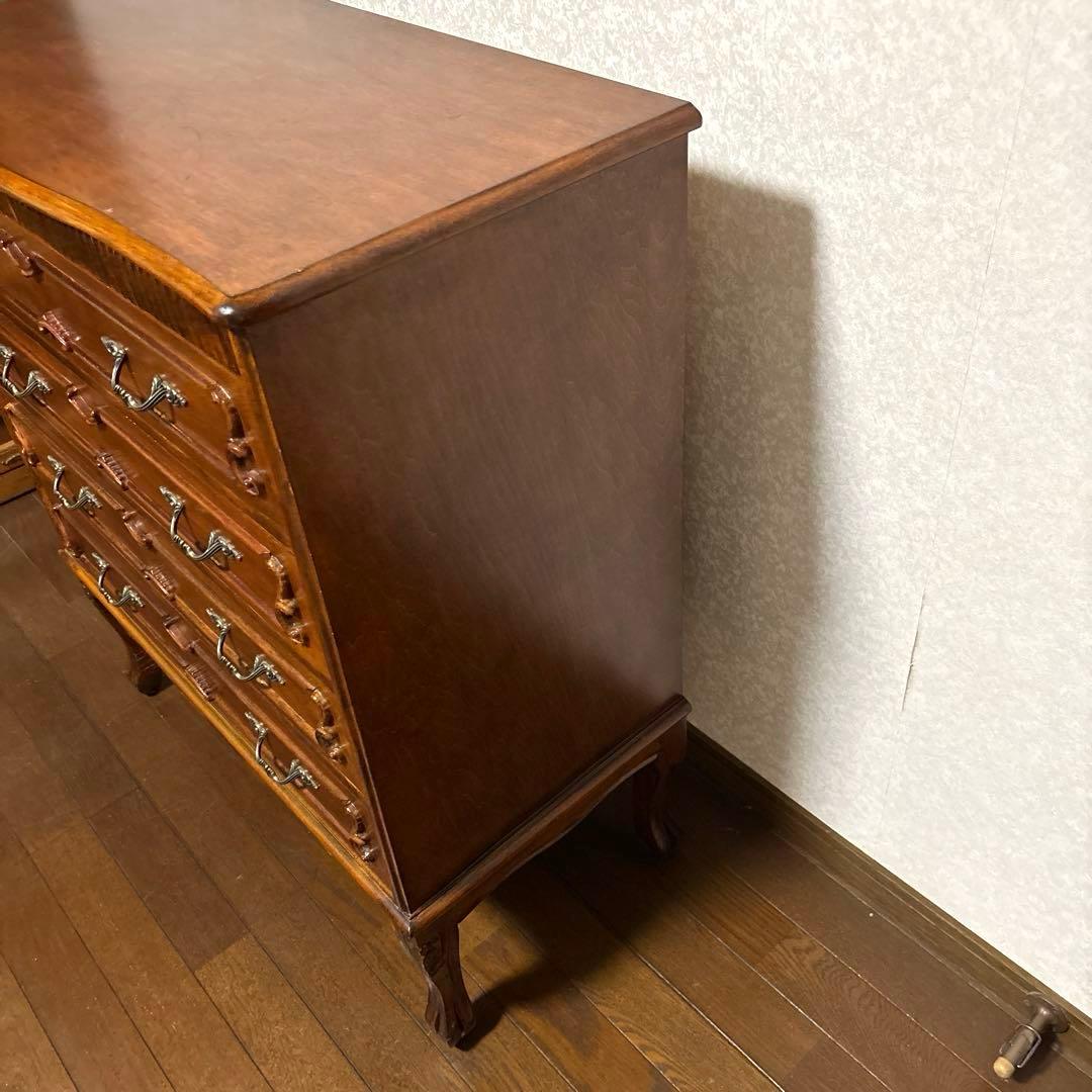 【良品】アンティーク調 ５段 チェスト 猫脚