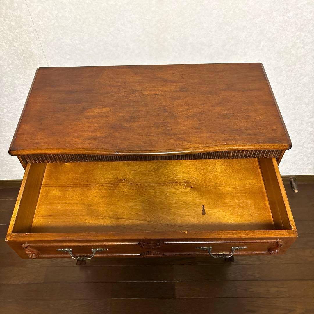 【良品】アンティーク調 ５段 チェスト 猫脚