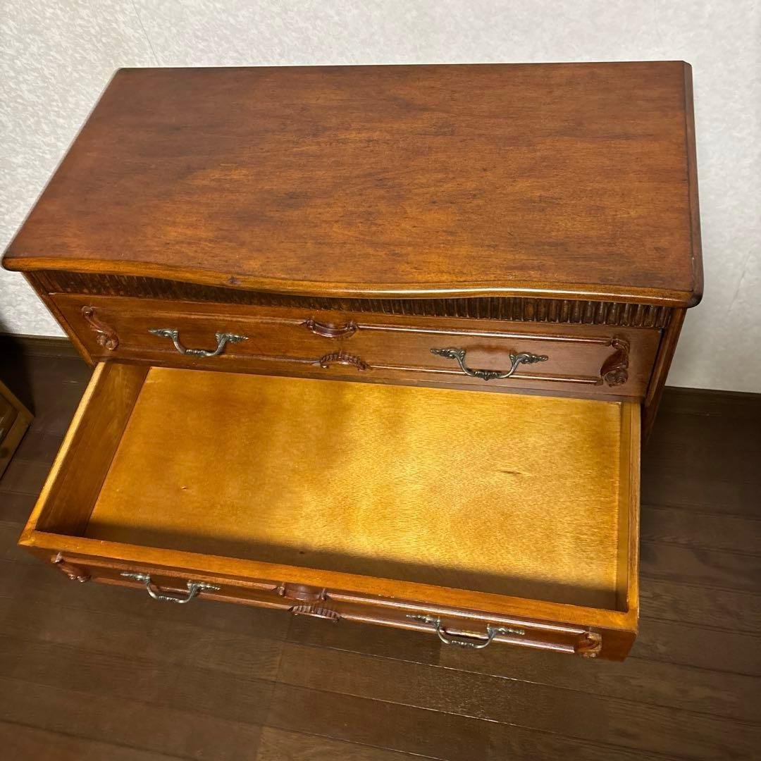 【良品】アンティーク調 ５段 チェスト 猫脚