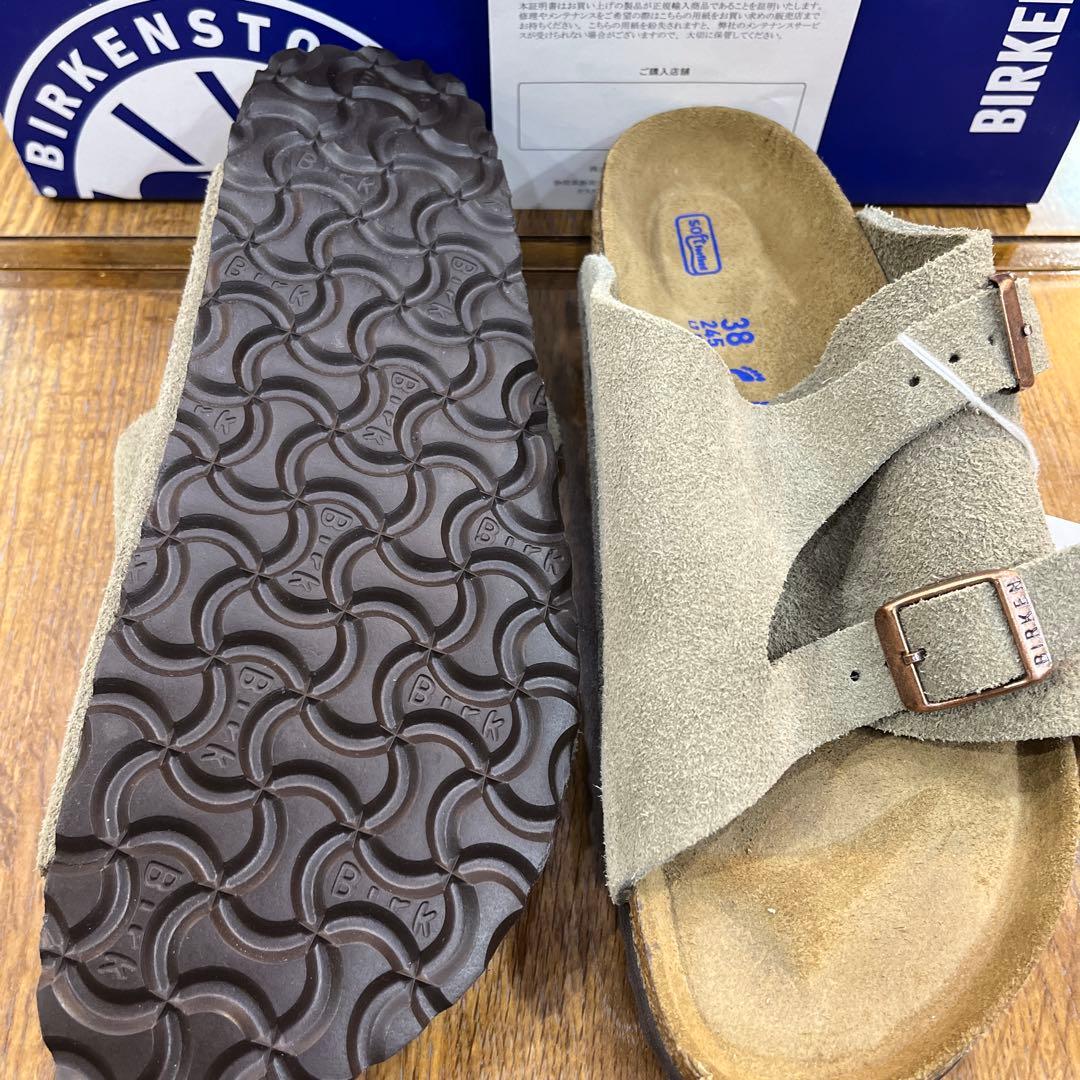 ビルケンシュトック.チューリッヒ本革スエード.トープ38 新品　定価¥20900