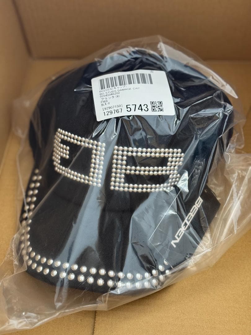 BEEDEN BD STUDS DAMAGE CAP ブラック キャップ