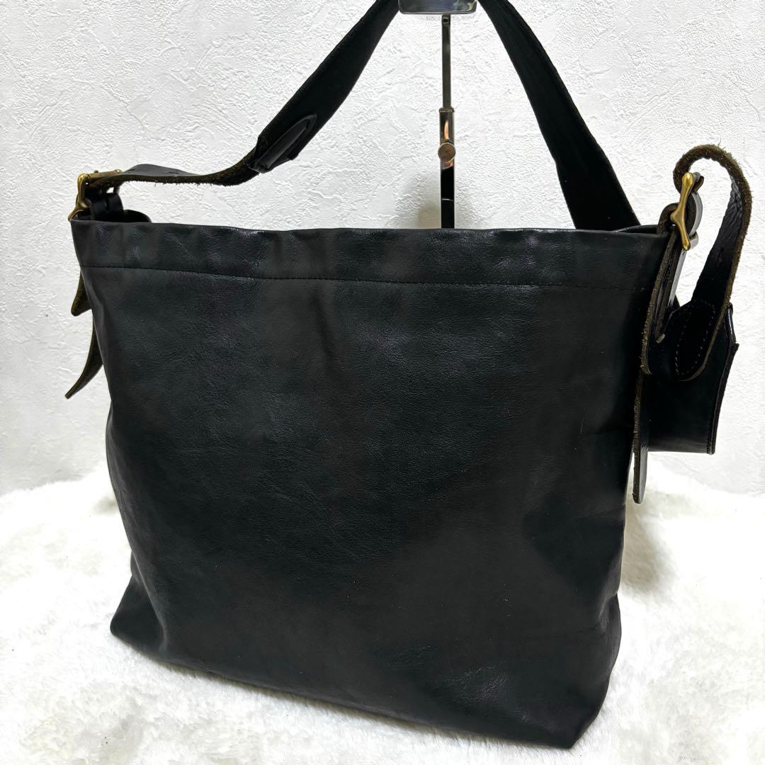 【希少】 SLOW スロウ ショルダーバッグ レザー ブラック　A4