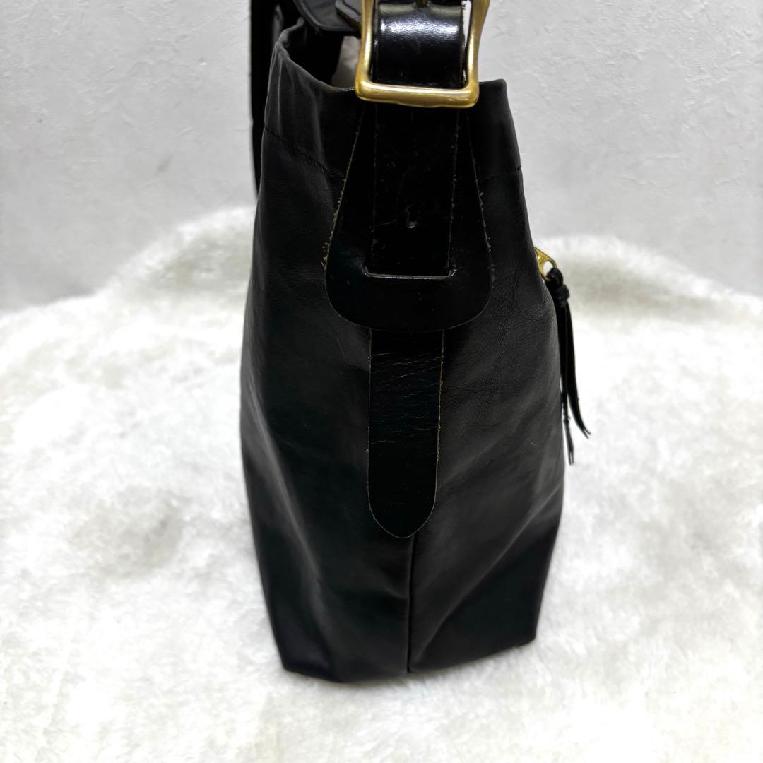 【希少】 SLOW スロウ ショルダーバッグ レザー ブラック　A4