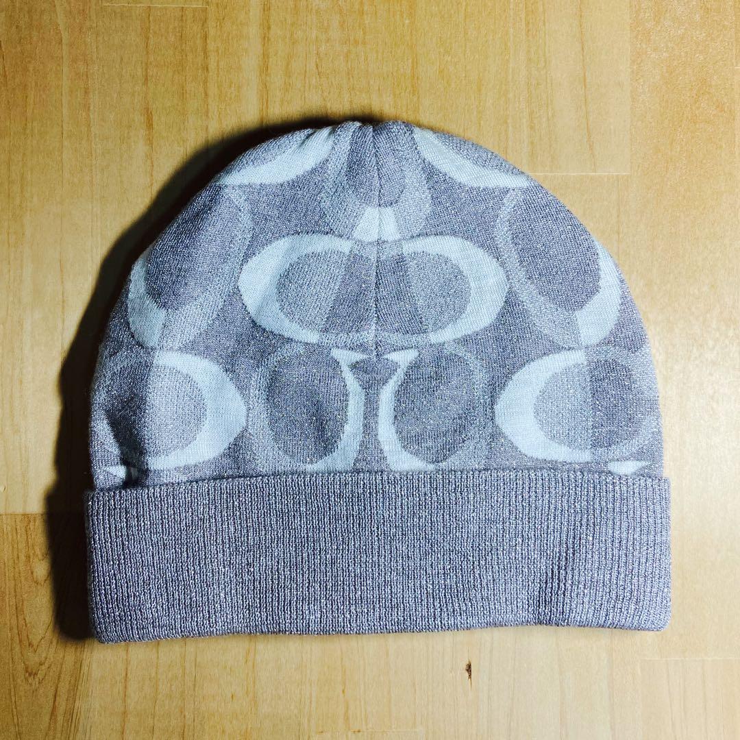 新品未使用★COACH 帽子＆マフラーセット リバーシブル シャンパンゴールド