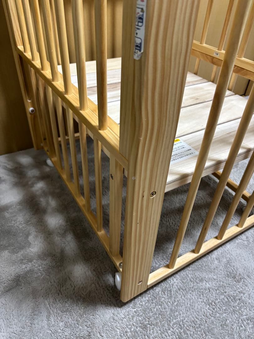 KATOJI ミニミニベビーベッドⅡ キャスター付き　ナチュラル