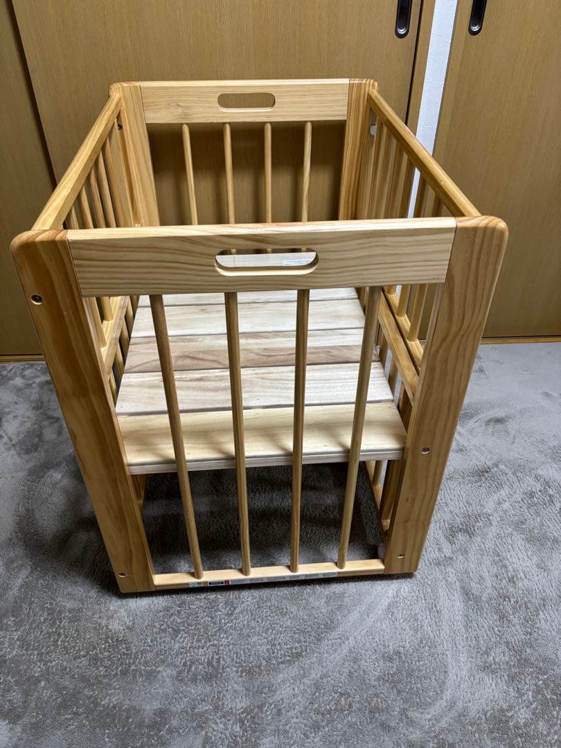 KATOJI ミニミニベビーベッドⅡ キャスター付き　ナチュラル