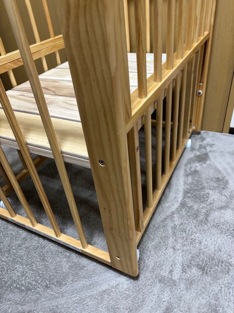 KATOJI ミニミニベビーベッドⅡ キャスター付き　ナチュラル