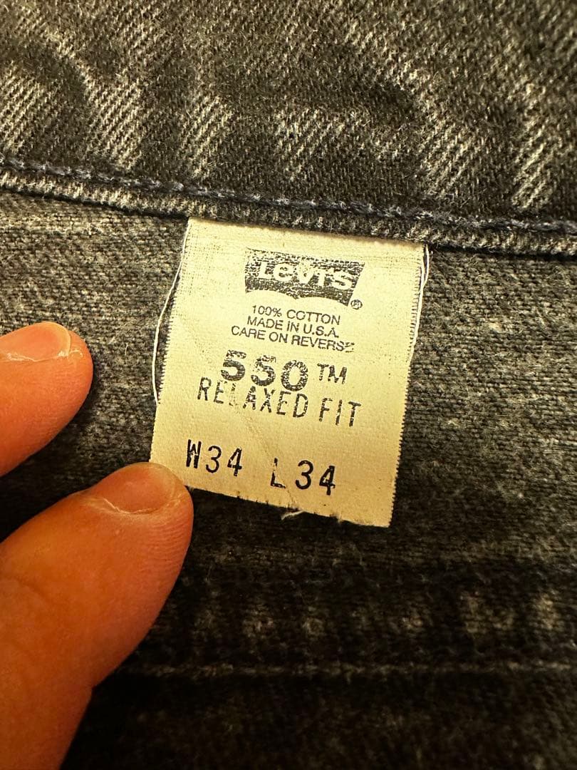 【美品】 90s USA製550 後染め ブラック W34 L34 オレンジタブ