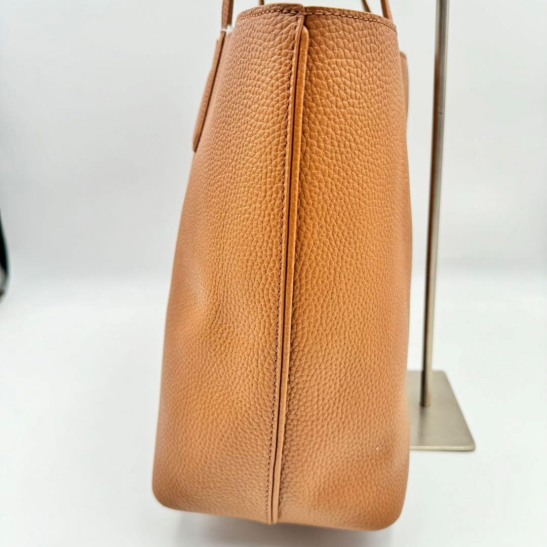 新品✨TORYBURCH トートバッグ　ブラウン　オールレザー　A4収納