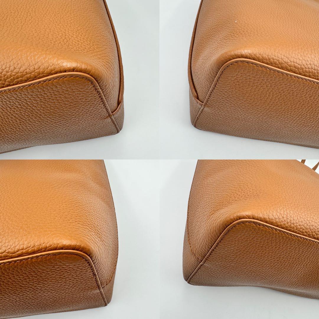 新品✨TORYBURCH トートバッグ　ブラウン　オールレザー　A4収納