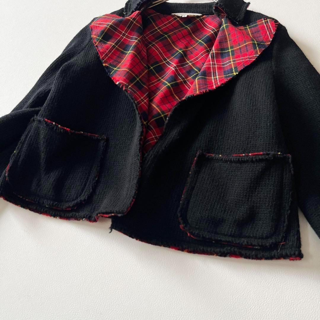 ▼希少レア✨ローブドシャンブル✨コムデギャルソン✨ニットジャケット 裏地チェック