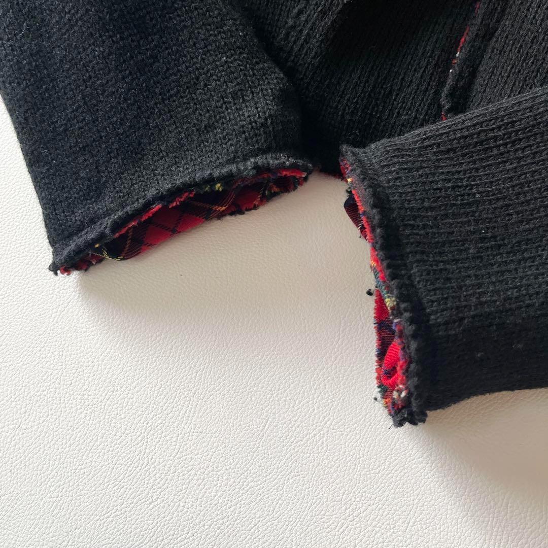 ▼希少レア✨ローブドシャンブル✨コムデギャルソン✨ニットジャケット 裏地チェック