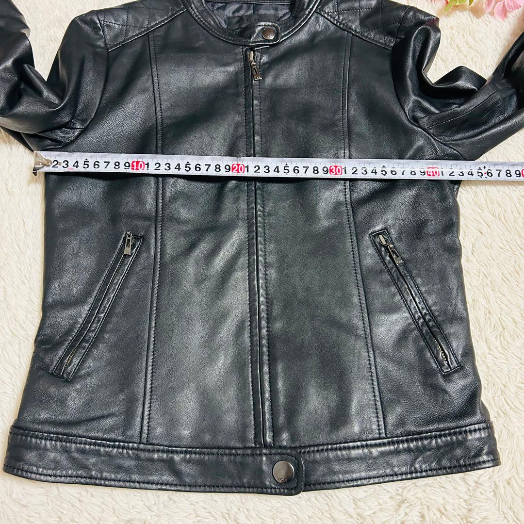 ICB シングルライダースジャケット　ラムレザー　羊革　ブラック　Mサイズ