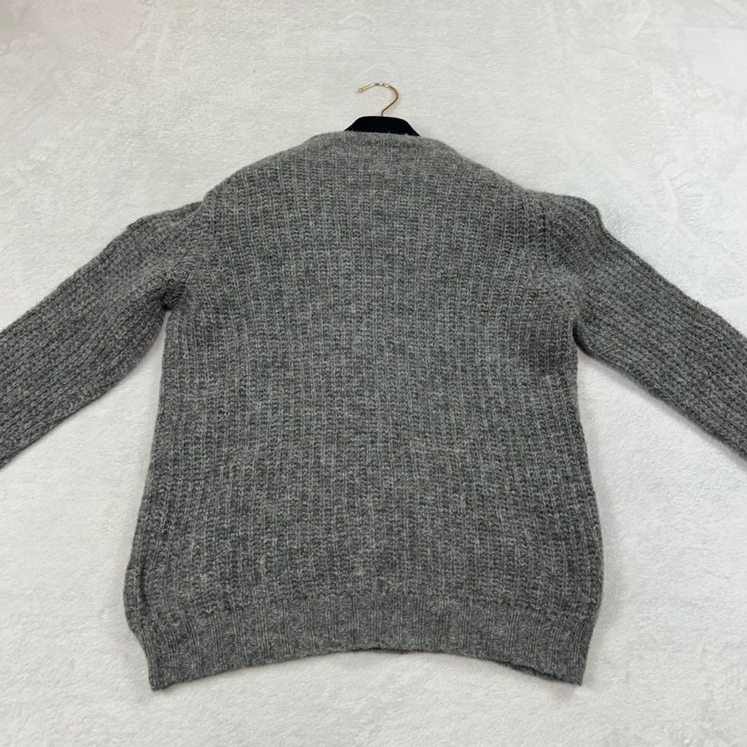 K972 美品 M モンクレール ロゴワッペン 長袖 ニット グレー メンズ