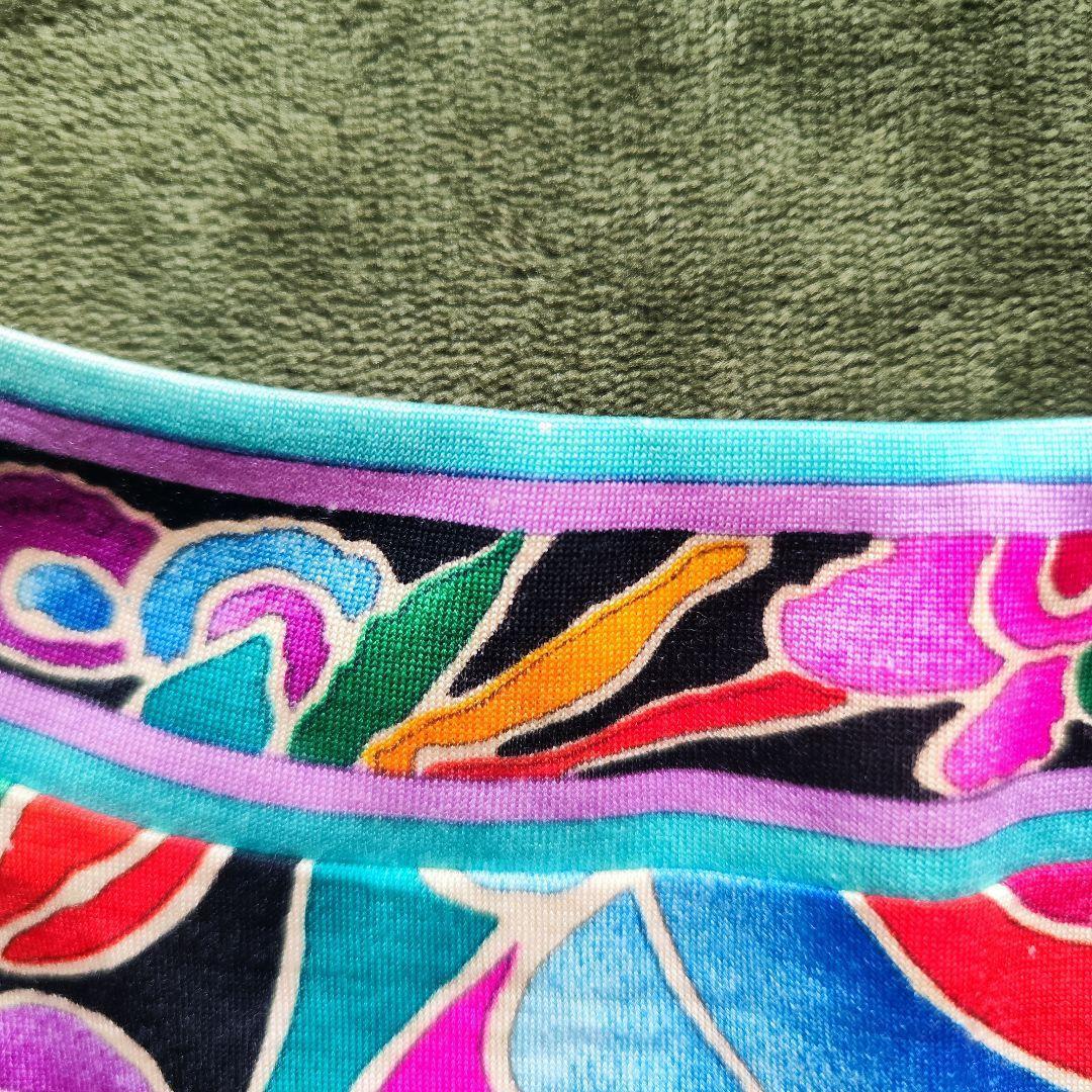 【美品】レオナール カシュクール金ボタン長袖カットソートリム シルク混 Lサイズ