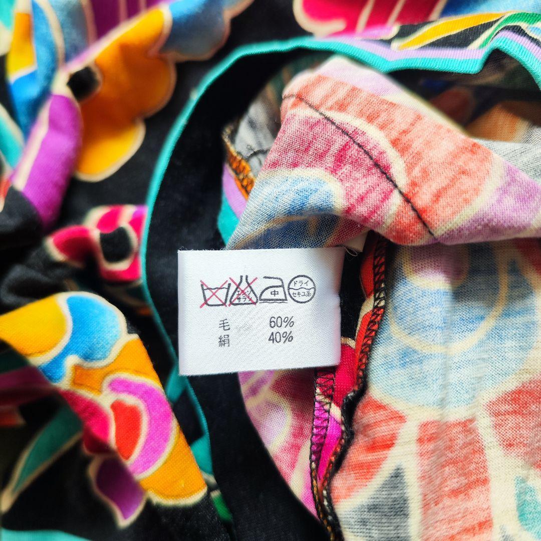 【美品】レオナール カシュクール金ボタン長袖カットソートリム シルク混 Lサイズ