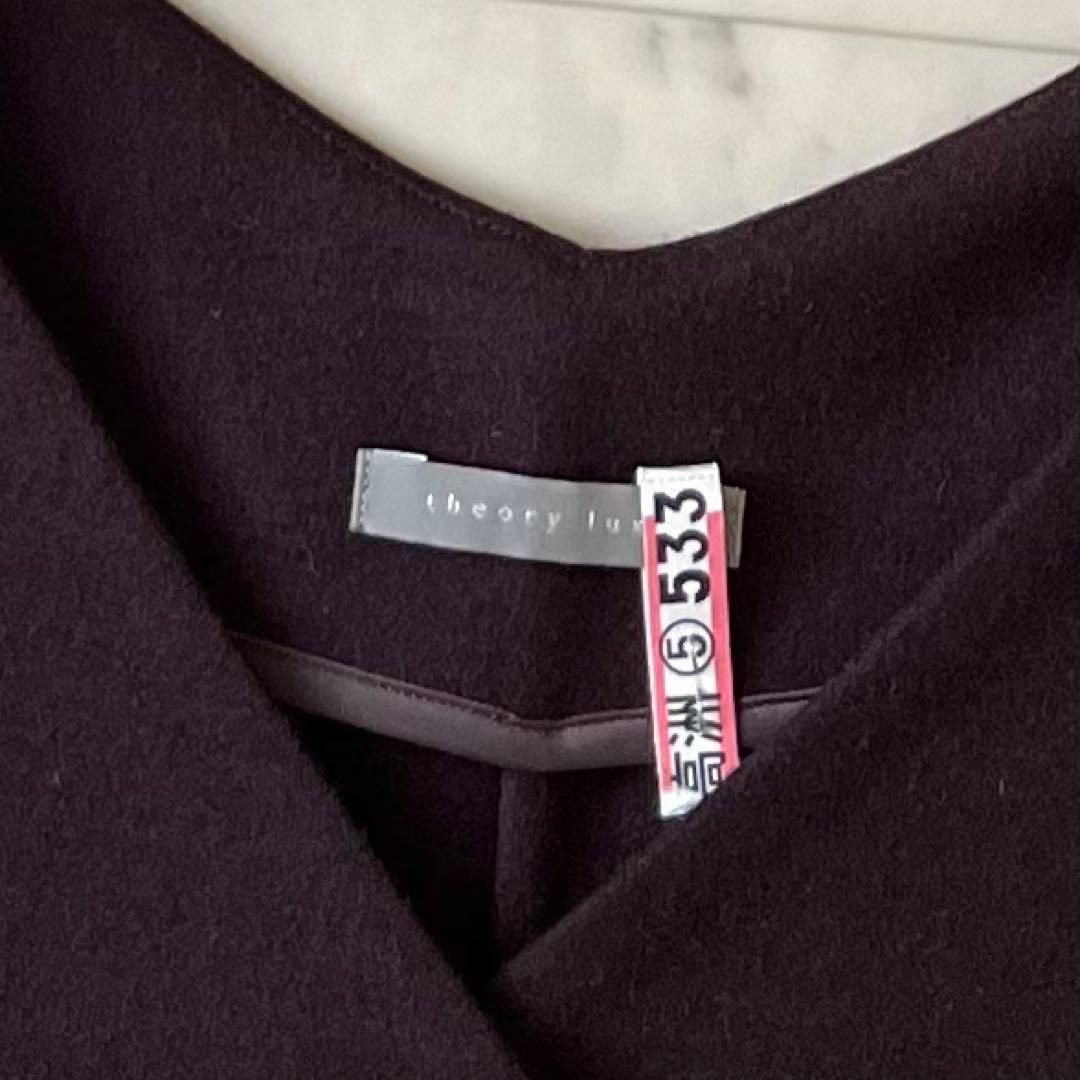 美品♪セオリーリュクス ウールVネックワンピース 38 バーガンディ 日本製