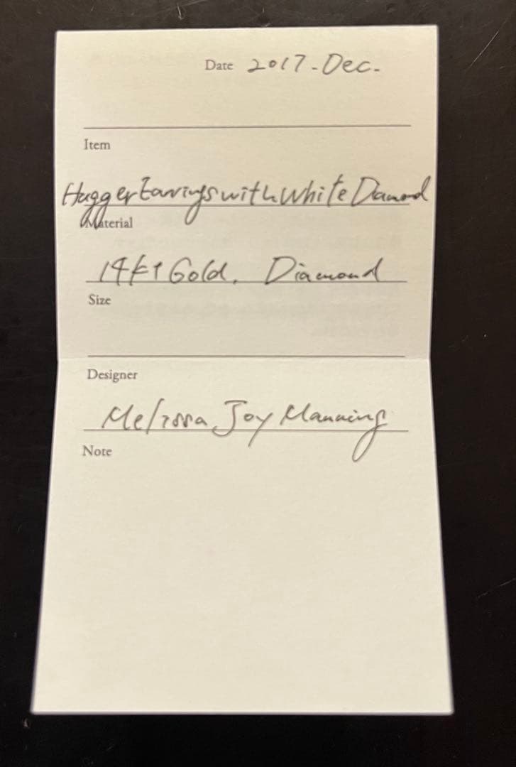 melissa joy manning ダイヤモンド ゴールド ピアス　片耳