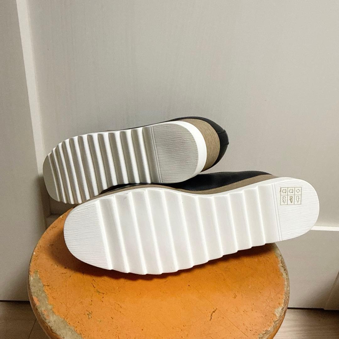 STACCATO スタッカート メイジーパールプラットフォーム　黒　厚底　23