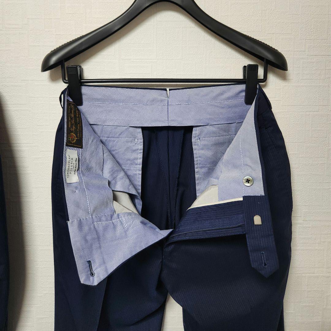 トゥモローランド　ピルグリム　ロロピアーナ　メンズ　スーツ　濃紺ブルー　シルク混