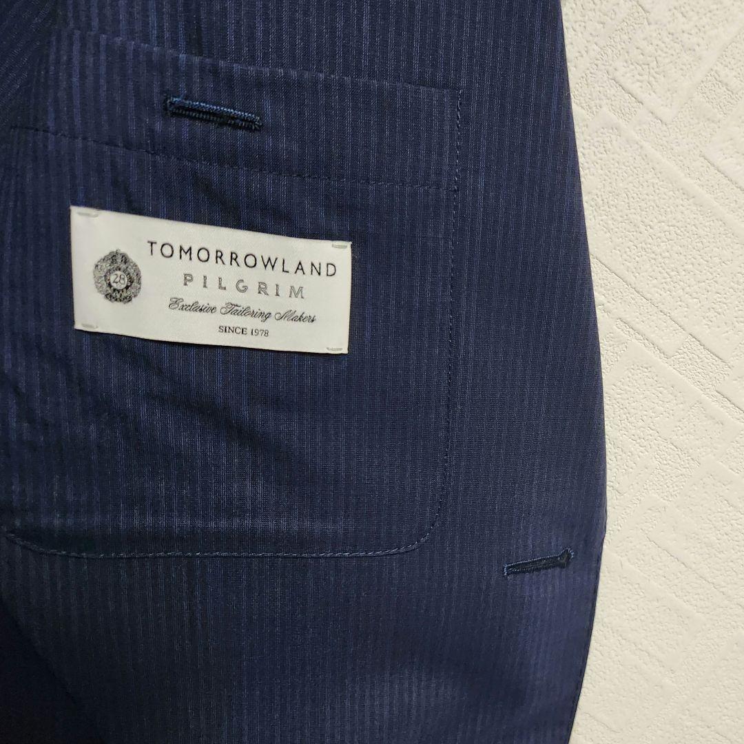 トゥモローランド　ピルグリム　ロロピアーナ　メンズ　スーツ　濃紺ブルー　シルク混