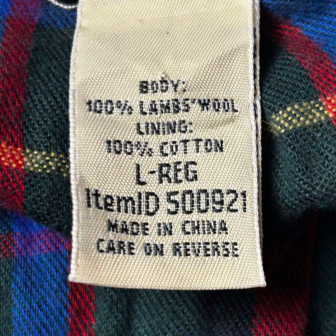 L.L.BEAN ドライバーズニット ラムウール100% チェックライナー L