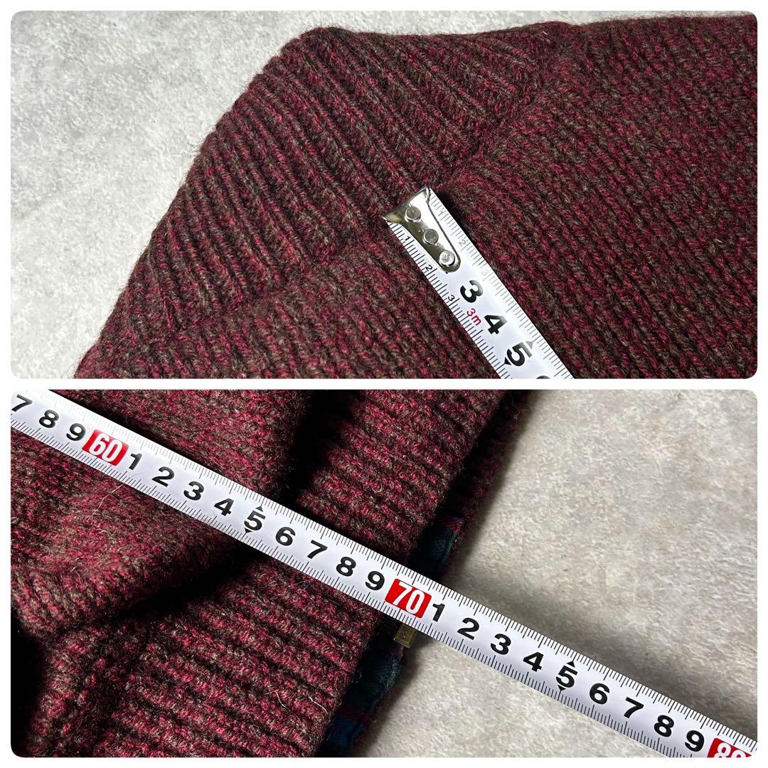 L.L.BEAN ドライバーズニット ラムウール100% チェックライナー L