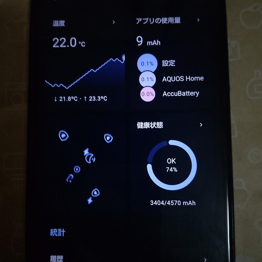 AQUOS sense5G SHG03 バッテリー75% ブラック
