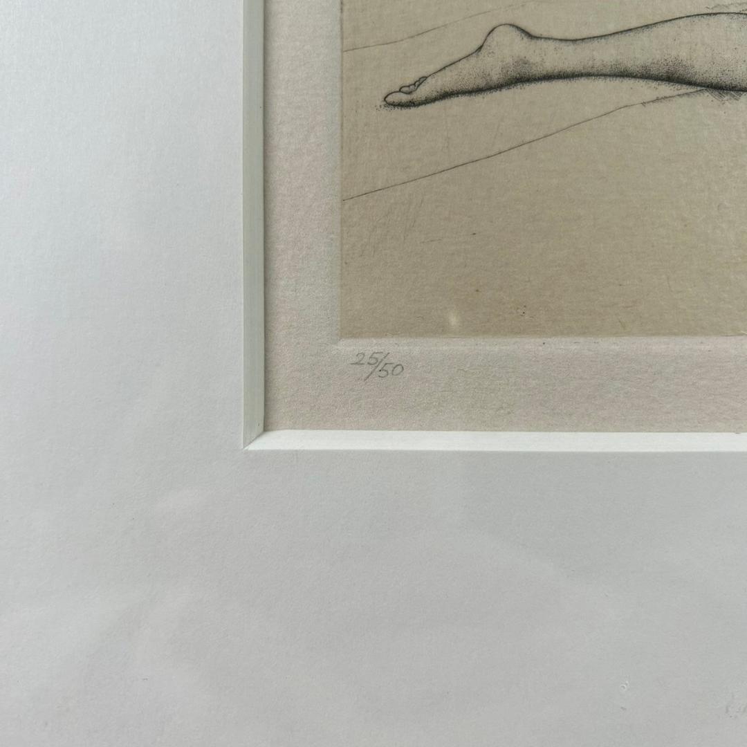 山本六三「女友達III」エッチング 銅版画 直筆サイン 1979年 限定50部