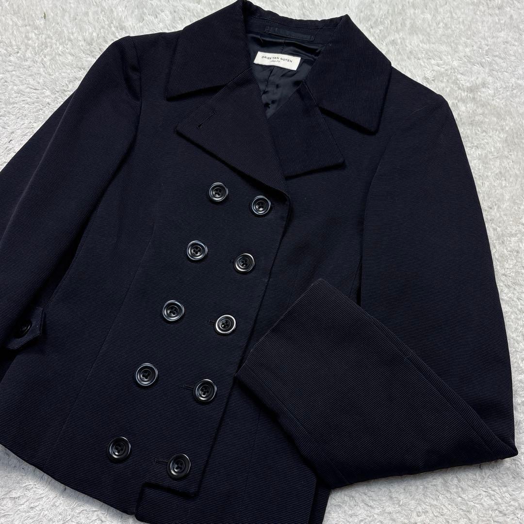ドリスヴァンノッテン　ダブルボタンショートジャケット　ネイビー